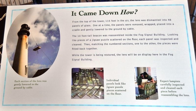 It Came Down <i>How?</i><br>(<i>interpretive panel inside Fog Signal Building</i>) image. Click for full size.