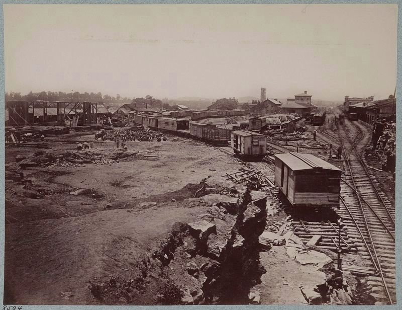 Nashville and Chattanooga Railroad Depot, Nashville, Tenn., March, 1864 image. Click for full size.