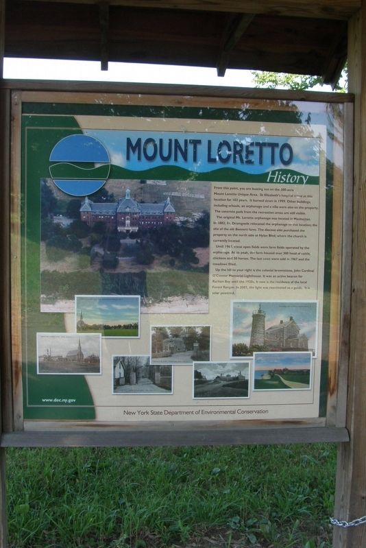 Mount Loretto History wayside image. Click for full size.
