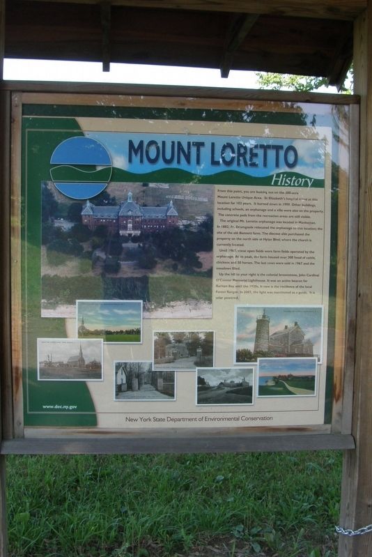 Mount Loretto History wayside. Click for full size. Mount Loretto History wayside image. Click for full size.
