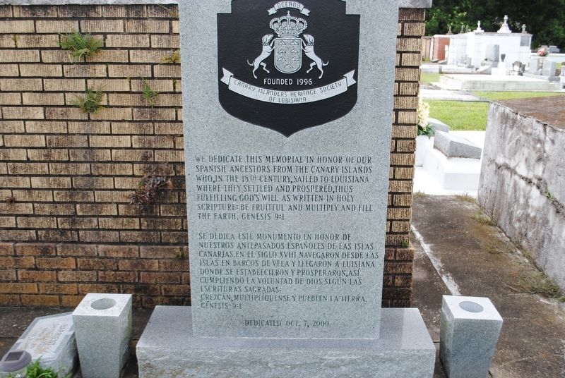 Canary Islanders Memorial image. Click for full size.