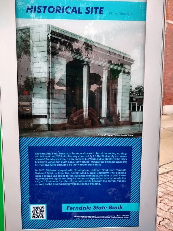 Ferndale State Bank / Ferndale Fun Fact #1 / Ferndale History Marker image. Click for full size.