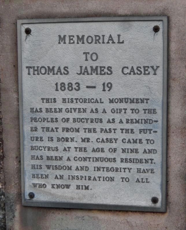 Thomas James Casey Memorial<br>(<i>mounted left of marker</i>) image. Click for full size.