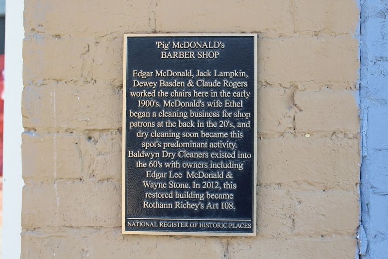 'Pig"McDonald's Barber Shop Marker. Click for full size. 'Pig"McDonald's Barber Shop Marker image. Click for full size.