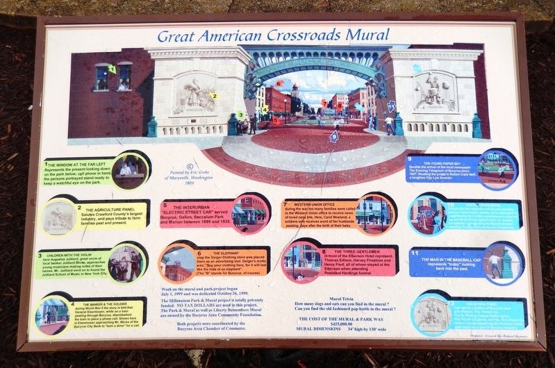 Great American Crossroads Mural Marker image. Click for full size.