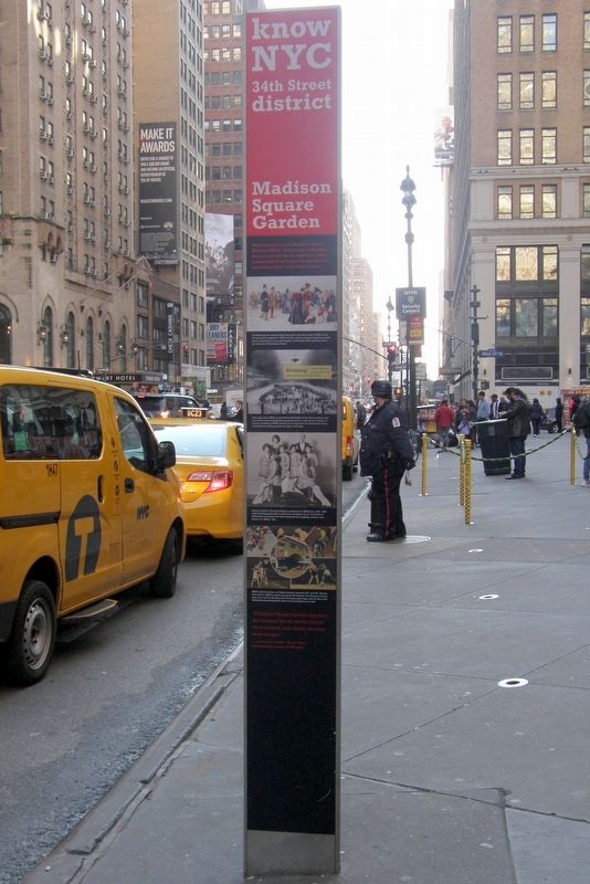 Madison Square Garden wayside, back image. Click for full size.
