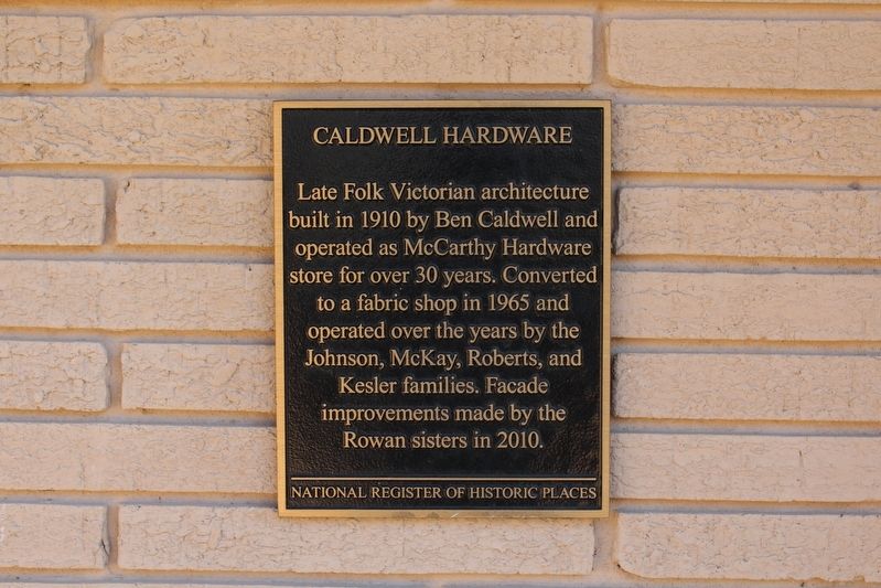 Caldwell Hardware Marker image. Click for full size.