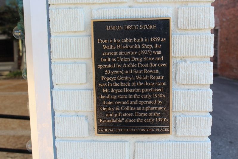 Union Drug Store Marker image. Click for full size.