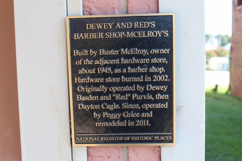 Dewey and Red's Barber Shop - McElroy's Marker image. Click for full size.