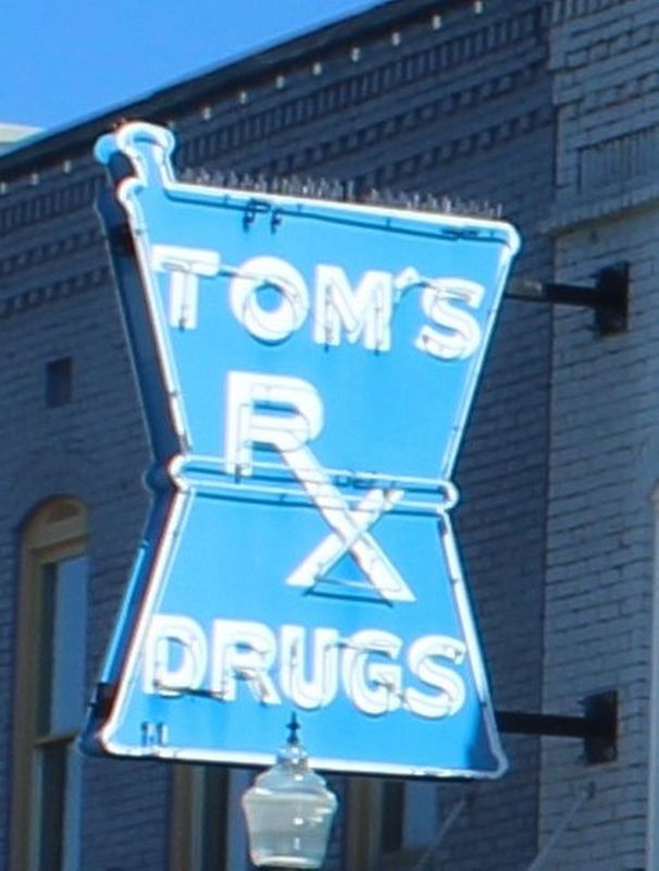 Tom's Drug Store Neon Sign image. Click for full size.