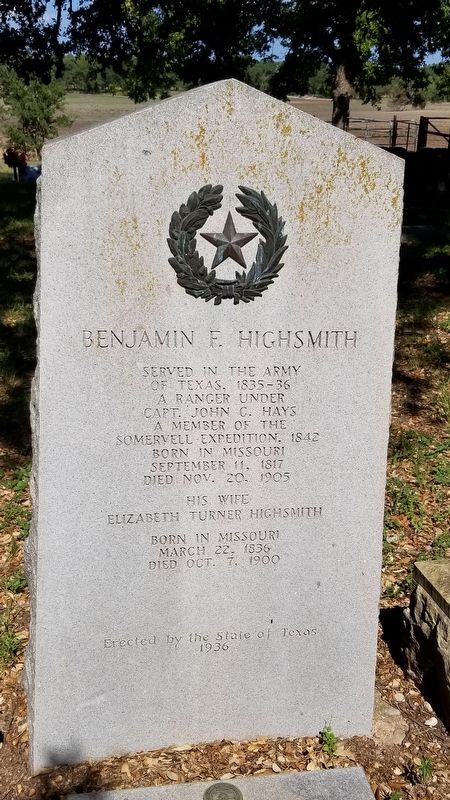 Benjamin F. Highsmith Marker image. Click for full size.