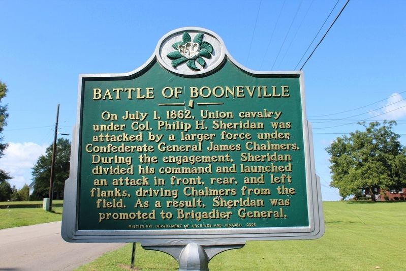 Battle of Booneville Marker image. Click for full size.