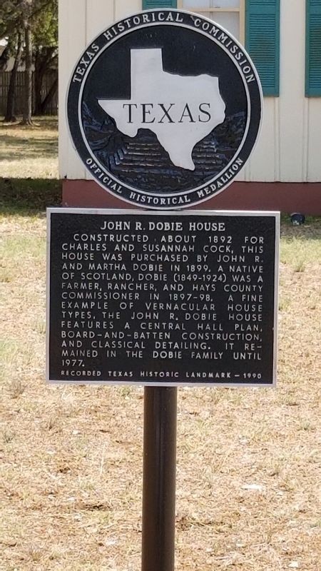 John R. Dobie House Marker. Click for full size. John R. Dobie House Marker image. Click for full size.