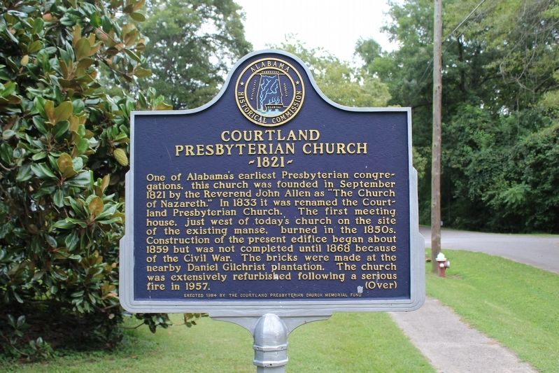 Courtland Presbyterian Church Marker image. Click for full size.