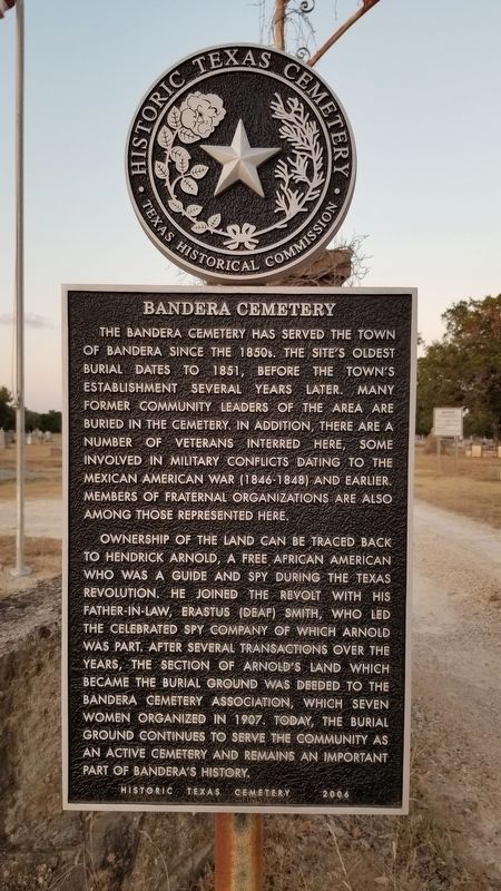 Bandera Cemetery Marker image. Click for full size.