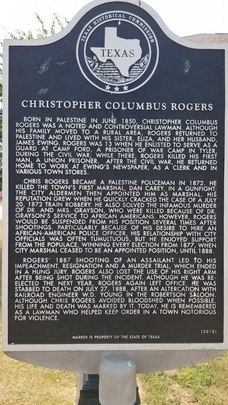 Christopher Columbus Rogers Marker image. Click for full size.