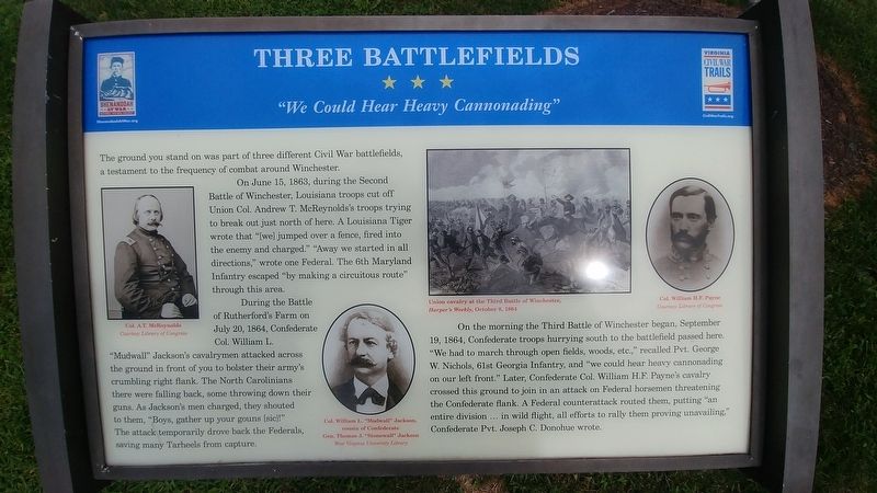 Three Battlefields Marker image. Click for full size.