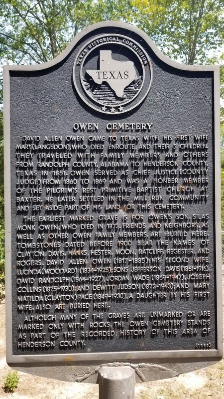 Owen Cemetery Marker image. Click for full size.