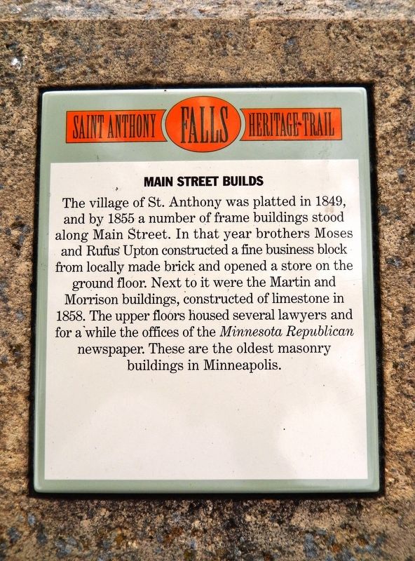 Main Street Builds Marker image. Click for full size.