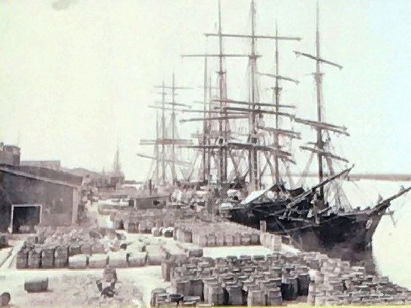 (Middle Top Right): Downing Company employees and docks 1890�s image. Click for full size.