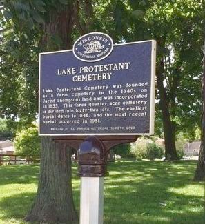 Lake Protestant Cemetery Marker image. Click for full size.