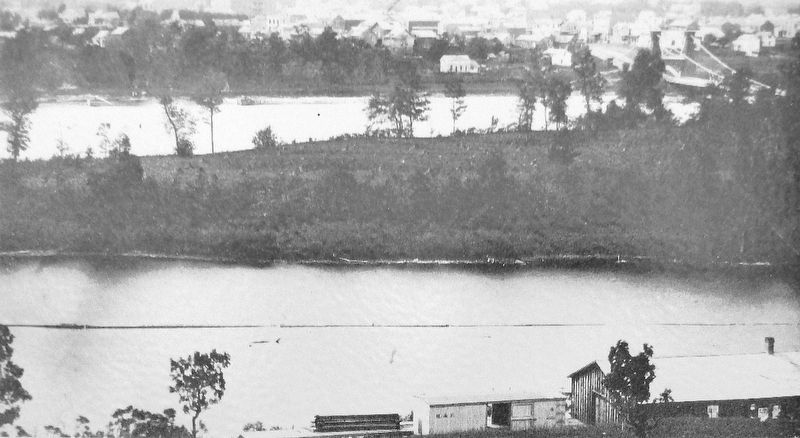 Marker detail: Nicollet Island, 1865 image. Click for full size.