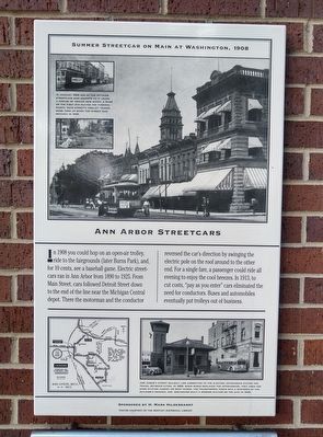Ann Arbor Streetcars Marker. Click for full size. Ann Arbor Streetcars Marker image. Click for full size.