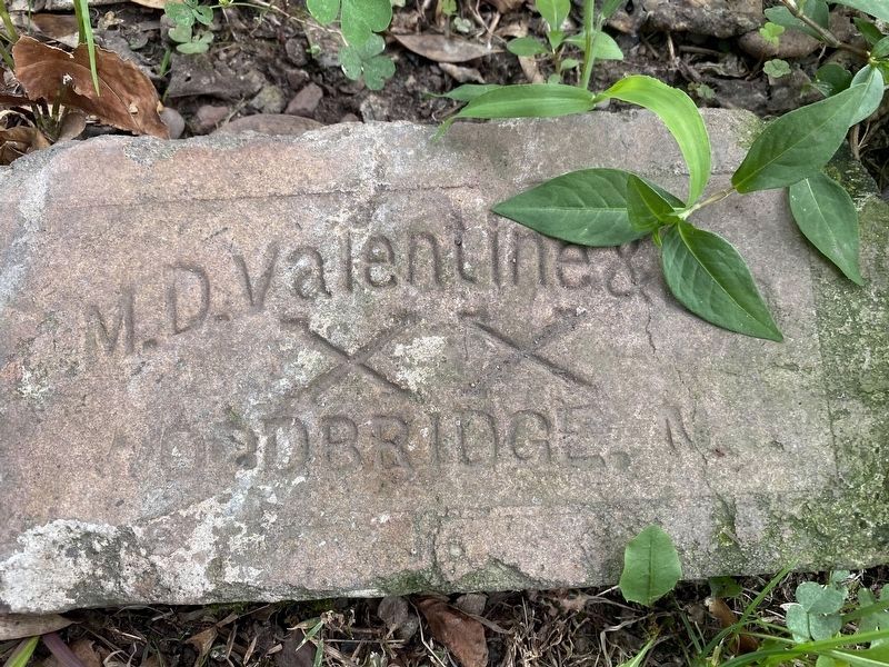 M.D. Valentine & Brothers brick in my backyard (Newark, NJ 07105) image. Click for full size.