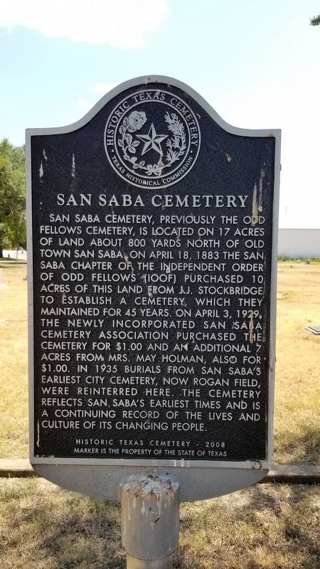 San Saba Cemetery Marker image. Click for full size.