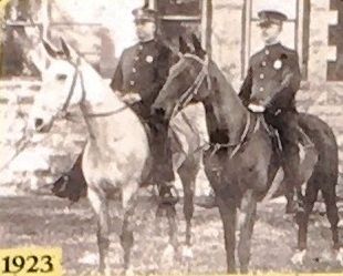 (Middle): Brunswick Police Horse Patrol 1923 image. Click for full size.