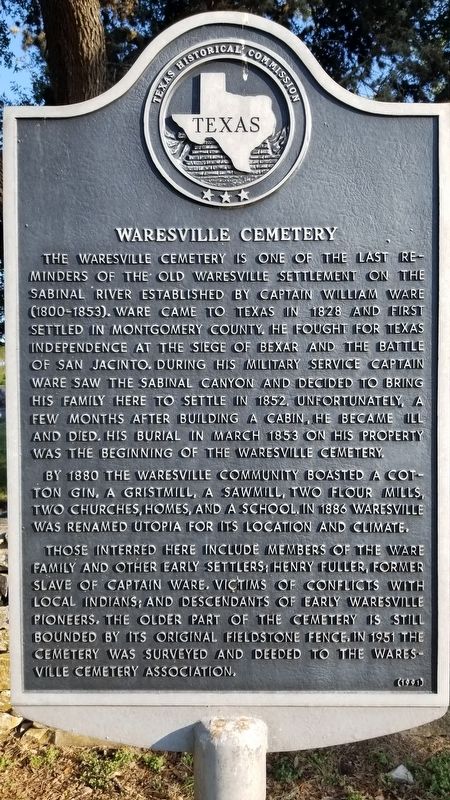 Waresville Cemetery Marker image. Click for full size.