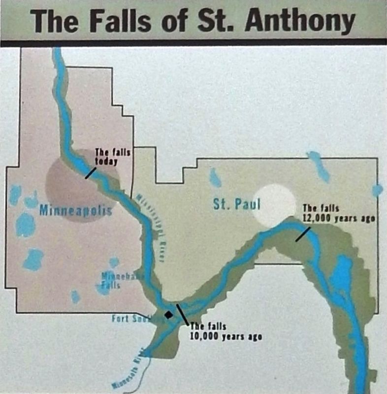 Marker detail: The Falls of St. Anthony image. Click for full size.