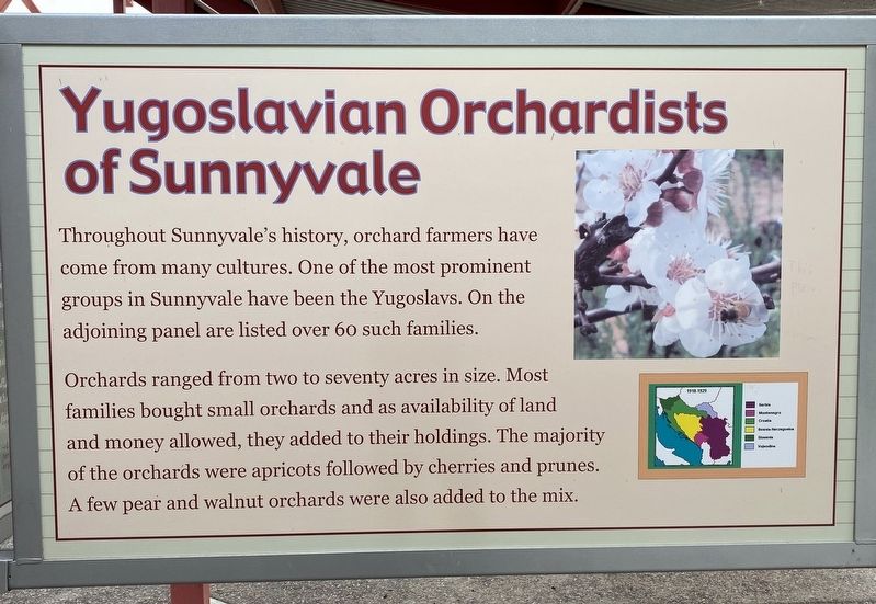 Yugoslavian Orchardists of Sunnyvale Marker image. Click for full size.