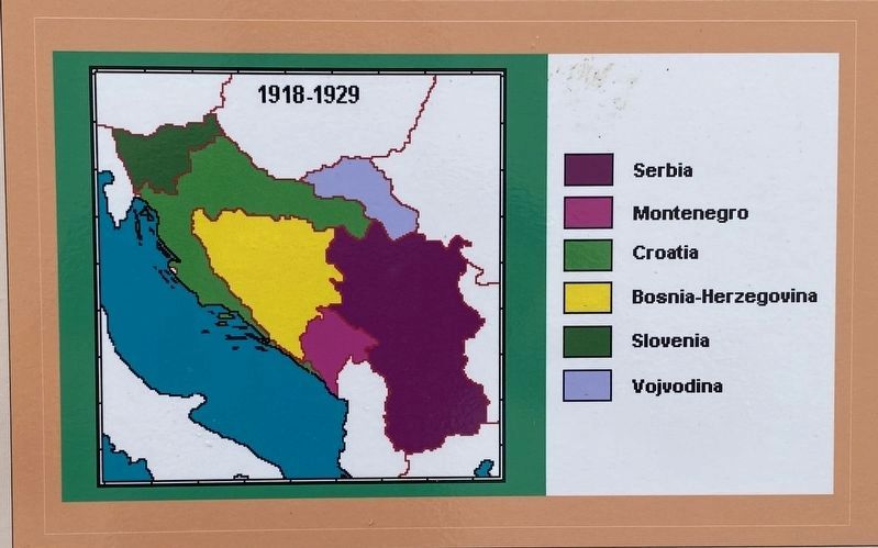 Marker detail: Province-level map of interwar Yugoslavia image. Click for full size.