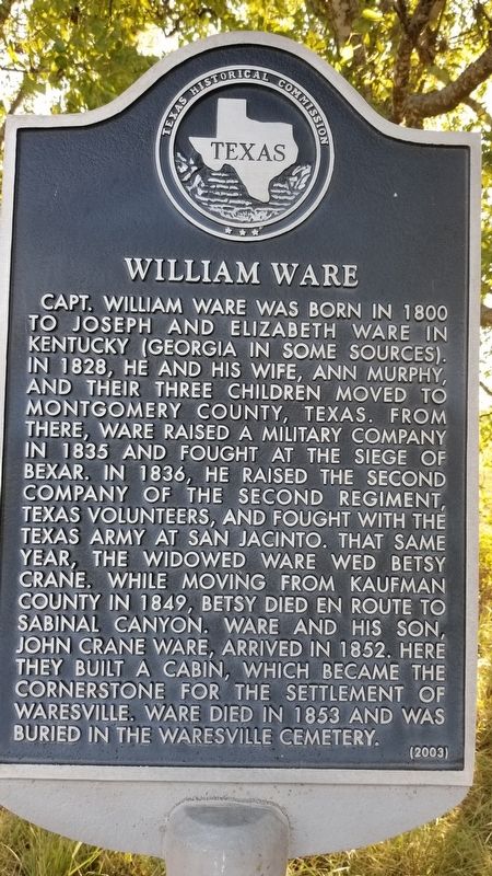 William Ware Marker image. Click for full size.