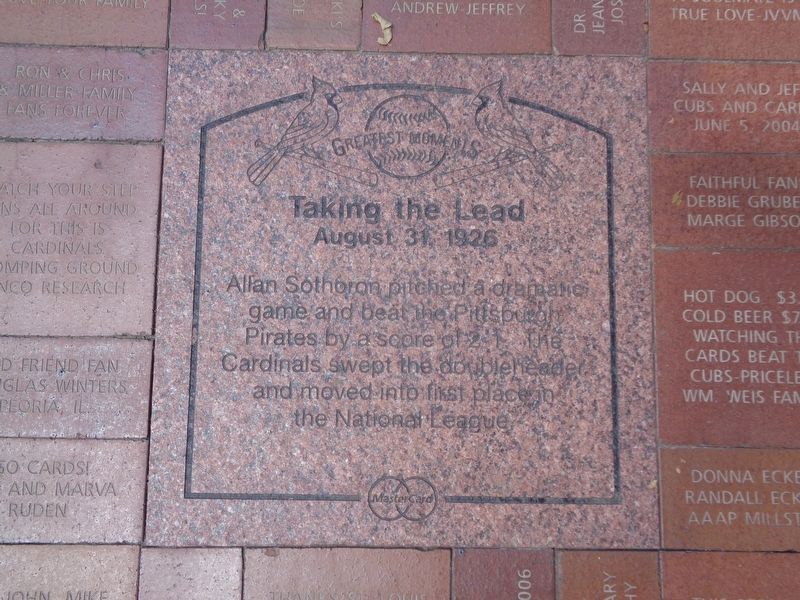 Taking the Lead Marker. Click for full size. Taking the Lead Marker image. Click for full size.