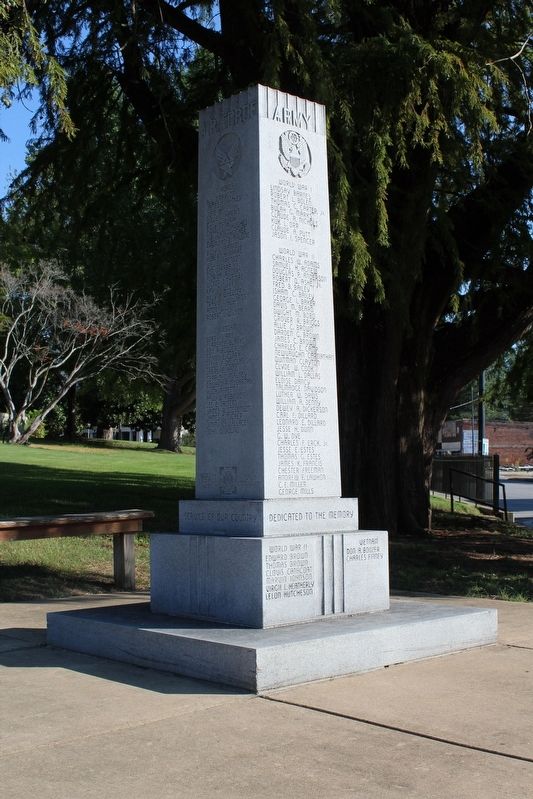 Lee County, Mississippi War Memorial (Side 1) image. Click for full size.