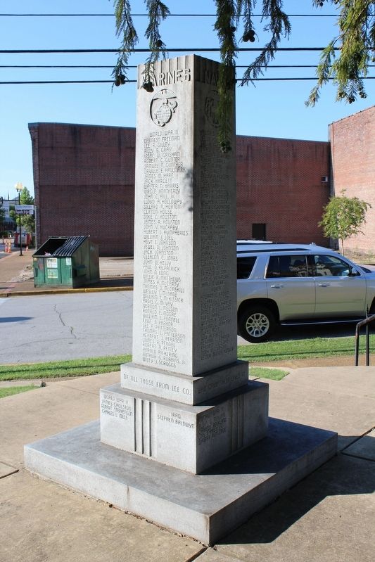 Lee County, Mississippi War Memorial (Side 2) image. Click for full size.