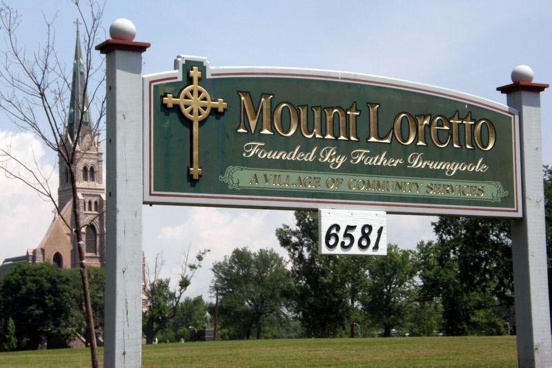 Mount Loretto street marker. Click for full size. Mount Loretto street marker image. Click for full size.