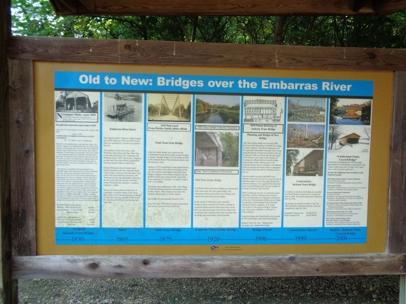 Old to New: Bridges over the Embarras River Marker image. Click for full size.