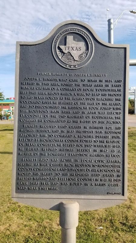 Former Homesite of Joseph L. Bennett Marker image. Click for full size.