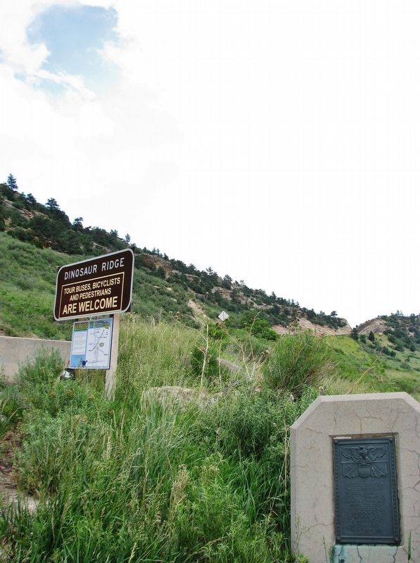 West Alameda Parkway / Dinosaur Ridge Marker. Click for full size. West Alameda Parkway / Dinosaur Ridge Marker image. Click for full size.