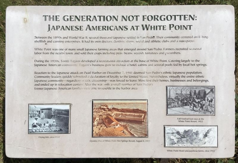 Japanese Americans at White Point Marker. Click for full size. Japanese Americans at White Point Marker image. Click for full size.