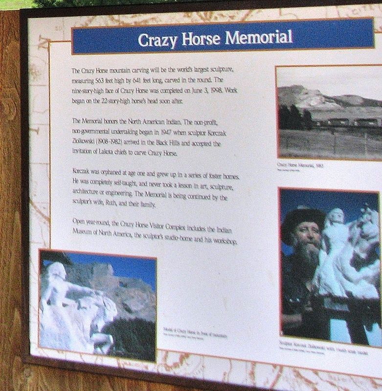 Crazy Horse Memorial Marker image. Click for full size.