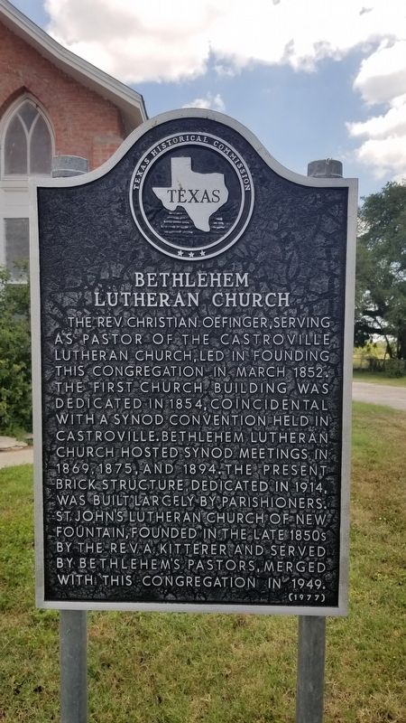 Bethlehem Lutheran Church Marker. Click for full size. Bethlehem Lutheran Church Marker image. Click for full size.