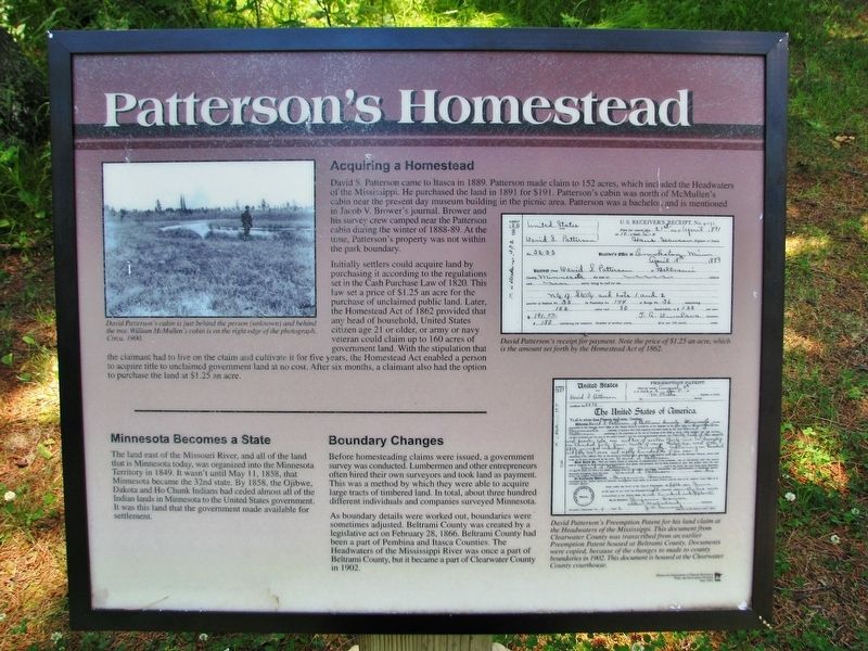 Patterson's Homestead Marker image. Click for full size.