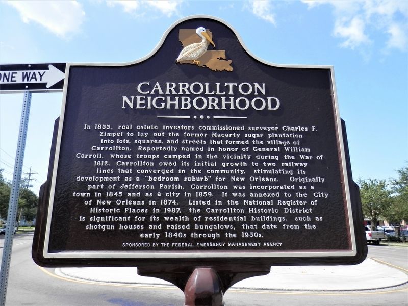 Carrollton Neighborhood Marker. Click for full size. Carrollton Neighborhood Marker image. Click for full size.