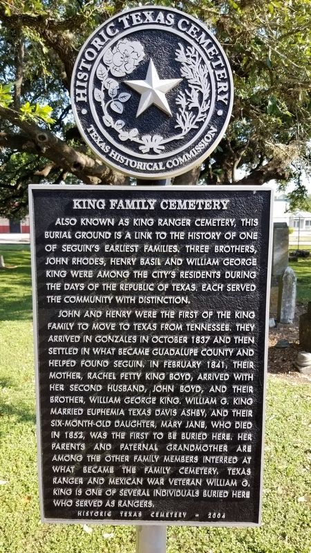 King Family Cemetery Marker image. Click for full size.