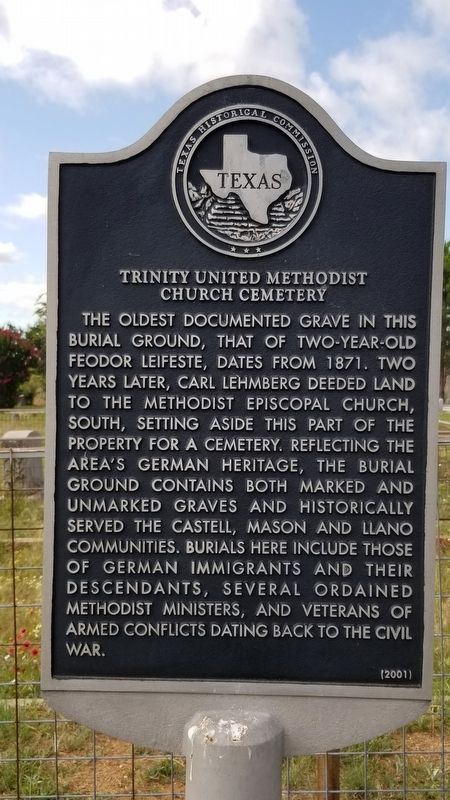 Trinity United Methodist Church Cemetery Marker image. Click for full size.