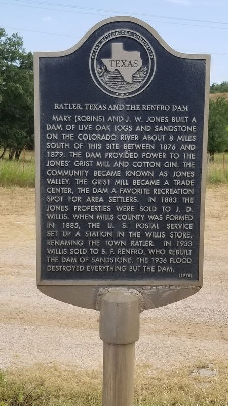Ratler, Texas and the Renfro Dam Marker image. Click for full size.